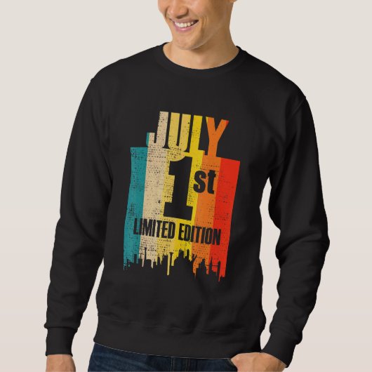 Juli 1 Limited Edition 1 juli Dag Maand 7 Retro Trui (Voorkant)