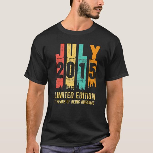 juli 2015 7 jaar oud 7 jaar t-shirt (Voorkant)