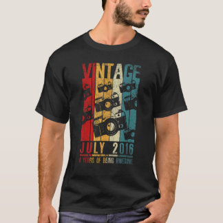 Juli 2016 6 jaar oud 2016 Verjaardag Retro Vintage T-shirt