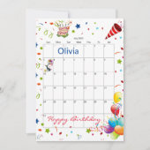 Juli 2022 Kalender Gelukkige Verjaardag Uitnodigin Kaart (Voorkant)