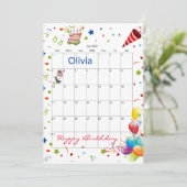 Juli 2022 Kalender Gelukkige Verjaardag Uitnodigin Kaart (Staand voorkant)