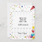 Juli 2022 Kalender Gelukkige Verjaardag Uitnodigin Kaart (Achterkant)