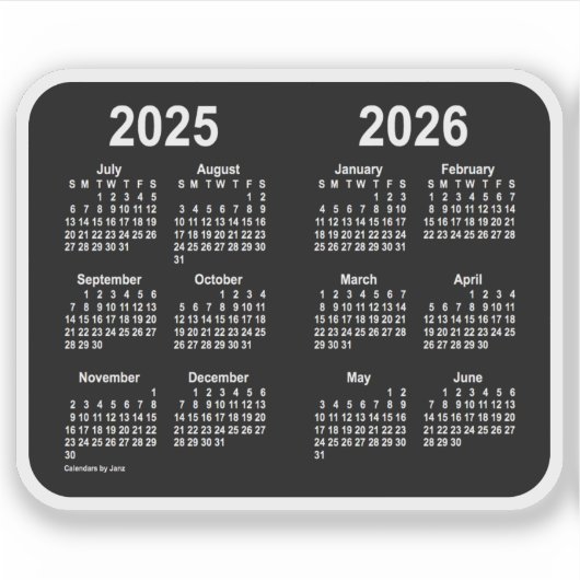 Juli 2025 - Juni 2026 Schooljaar Agenda door Janz Sticker (Voorkant)
