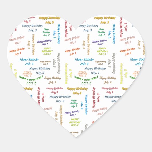 Juli, 3 Verjaardag Sticker (Voorkant)