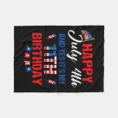 Juli 4 &amp; Ja Het is Mijn 11e Verjaardag 11 Jaar Fleece Deken (Voorkant (Horizontaal))