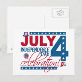 JULI 4 Celebration briefkaart, aanpassen Briefkaart (Voorkant / Achterkant)