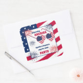 Juli 4 Hart Zonnebril Amerika Party Vierkante Sticker (Envelop)