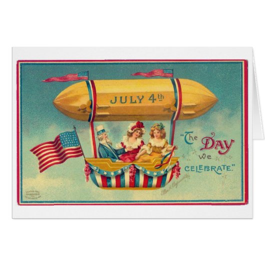  juli 4 Luchtschip Kaart voor Onafhankelijkheidsda (Voorkant Horizontaal)