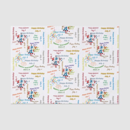 Juli, 4 Maandag Weefselpapier Tissuepapier (Voorkant)