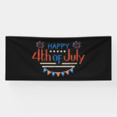 Juli 4 Onafhankelijkheidsdag 2.5x6 Vinyl Banner (Horizontaal)