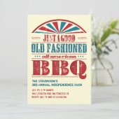 Juli 4 Onafhankelijkheidsdag BBQ Grunge Uitnodigin Kaart (Staand voorkant)