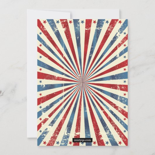 Juli 4 Onafhankelijkheidsdag BBQ Grunge Uitnodigin Kaart (Achterkant)