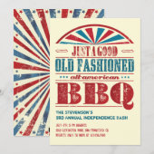 Juli 4 Onafhankelijkheidsdag BBQ Grunge Uitnodigin Kaart (Voorkant / Achterkant)
