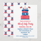 Juli 4 Party Rood Wit en Blauw Cake Kaart (Voorkant / Achterkant)