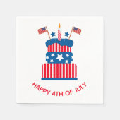 Juli 4 Party Rood Wit en Blauw Cake Servet (Voorkant)