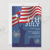 Juli 4 Pool BBQ Cookout Ice Cream Family Party Kaart (Voorkant)