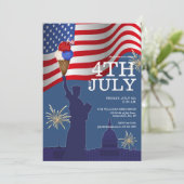 Juli 4 Pool BBQ Cookout Ice Cream Family Party Kaart (Staand voorkant)