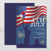 Juli 4 Pool BBQ Cookout Ice Cream Family Party Kaart (Voorkant / Achterkant)