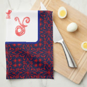 juli 4 Sparkle stof lettertype vuurwerk keukenhand Theedoek (Quarter Fold)