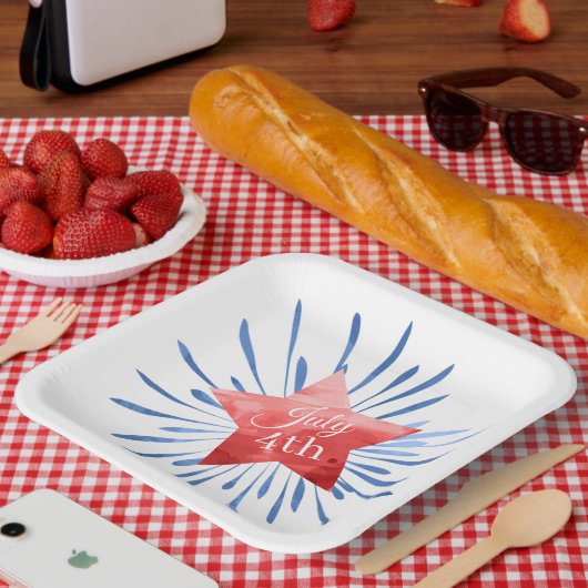 Juli 4e Bord van het Vuurwerk van de Ster van het (Picknick)