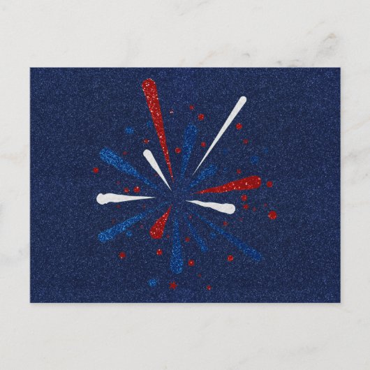 Juli 4e Fireworks Glitter Briefkaart (Voorkant)