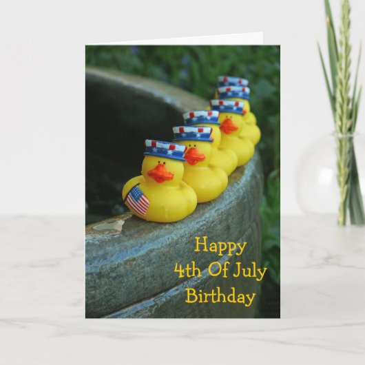 Juli 4e verjaardag Rubber Duckies Card Kaart (Voorkant)