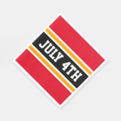 JULI 4TH Helderrood Wit Geel Racing Stripes Servet (Hoek)