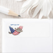 Juli 4th Kat het Etiket van het Adres van de Terug (Insitu)