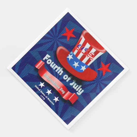 Juli 4th Party servies papier servet (Hoek)