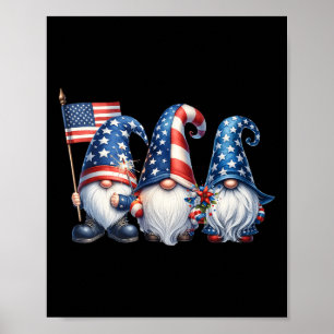 Juli Amerikaanse vlag kabouters Patriot Independen Poster