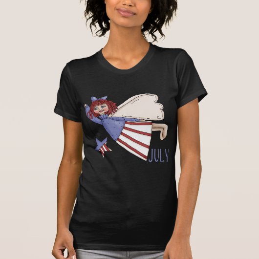 Juli Angel Summer Patriotic Design T-shirt (Voorkant)