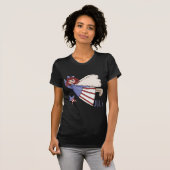 Juli Angel Summer Patriotic Design T-shirt (Voorkant volledig)