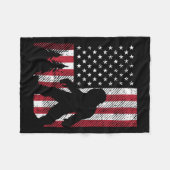 Juli Bigfoot Sasquatch Amerikaanse vlag Patriottis Fleece Deken (Voorkant (Horizontaal))
