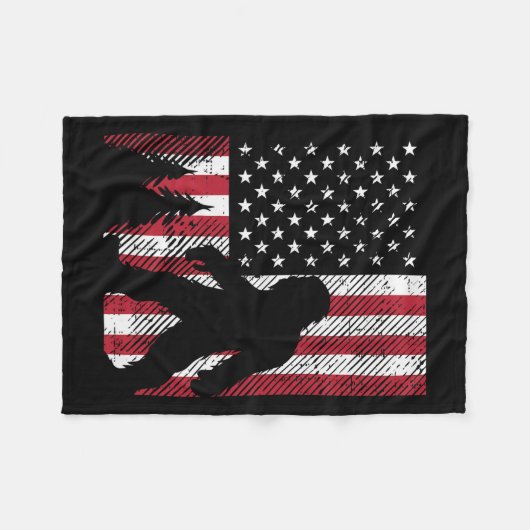Juli Bigfoot Sasquatch Amerikaanse vlag Patriottis Fleece Deken (Voorkant (Horizontaal))