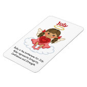 Juli Birthstone Angel Brunette Premium Magnet Magneet (Linkerzijde)