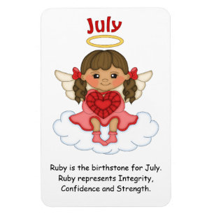 Juli Birthstone Angel Brunette Premium Magnet Magneet
