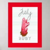Juli Birthstone Birth Stone Ruby Artwork Poster (Voorkant)