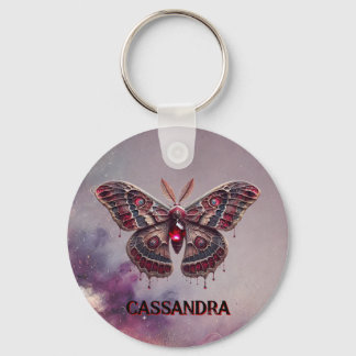 Juli Birthstone Sleutelhanger - Ruby Moth Design