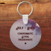 Juli Birthstone Sleutelhanger - Ruby Moth Design (Achterkant)