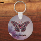 Juli Birthstone Sleutelhanger - Ruby Moth Design (Voorkant)