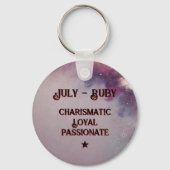 Juli Birthstone Sleutelhanger - Ruby Moth Design (Achterkant)