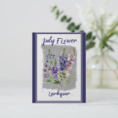 Juli Bloem Larkspur Bloemen Briefkaart (Staand voorkant)