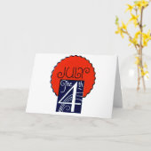 Juli de 4e mod retro patriottische Onafhankelijkhe Kaart (Gele Bloem)
