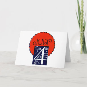 Juli de 4e mod retro patriottische Onafhankelijkhe Kaart