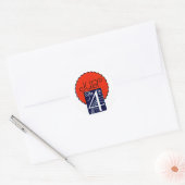 Juli de 4e mod retro patriottische Onafhankelijkhe Ronde Sticker (Envelop)