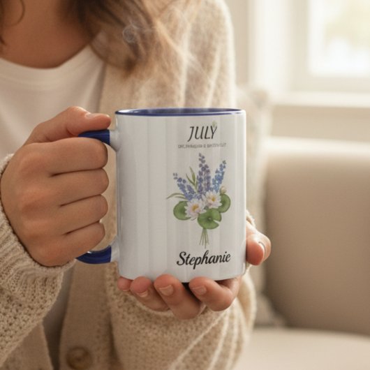 Juli Dolfijn Waterlelie Geboortemaand Oma Mok