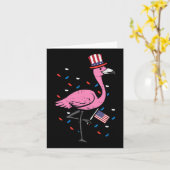 juli flamingo us vlag vogel patriottische vrouwen kaart (Gele Bloem)