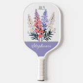Juli Geboorte Bloem Aangepaste Naam Pickleball Paddle (Achterkant)