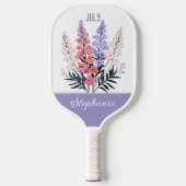 Juli Geboorte Bloem Aangepaste Naam Pickleball Paddle (Voorkant)