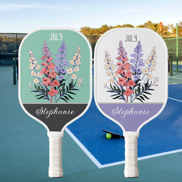Juli Geboorte Bloem Aangepaste Naam Pickleball Paddle